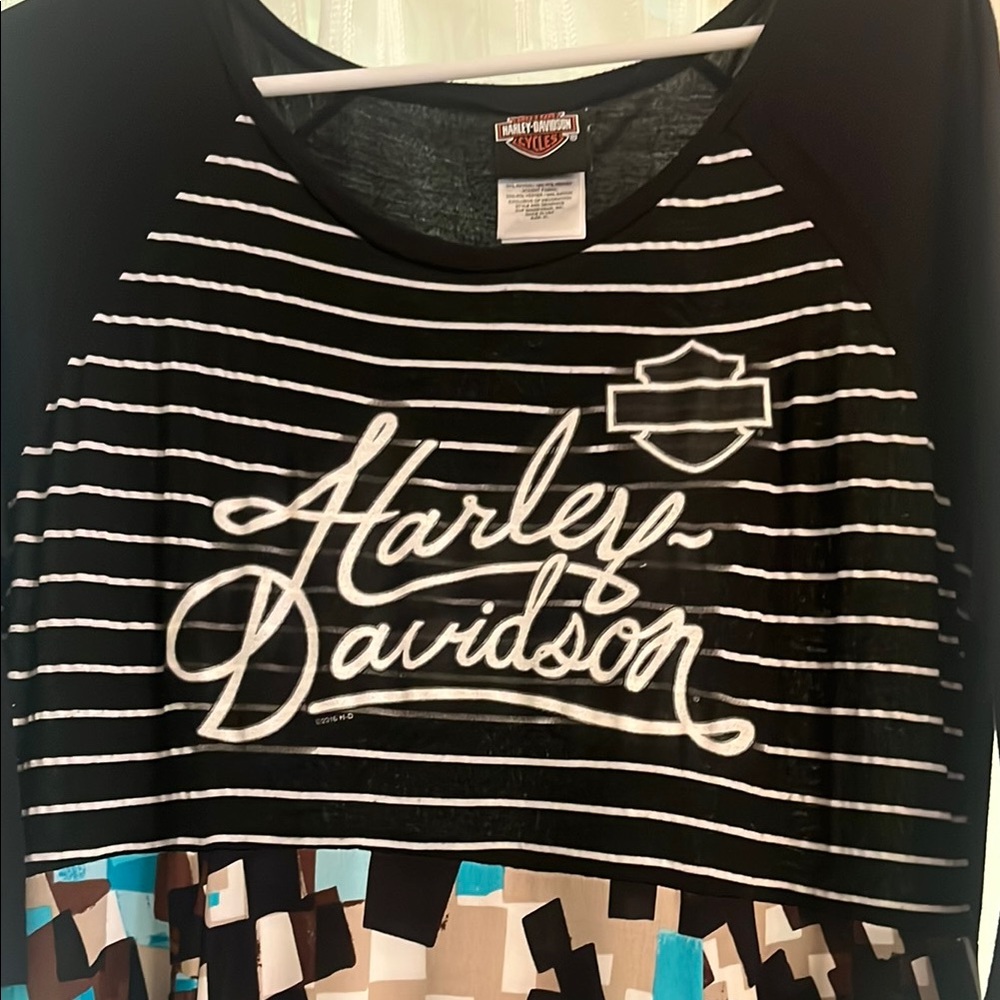 Harley-Davidson Striped Top with Geometric Skirt - Picture 2 of 4